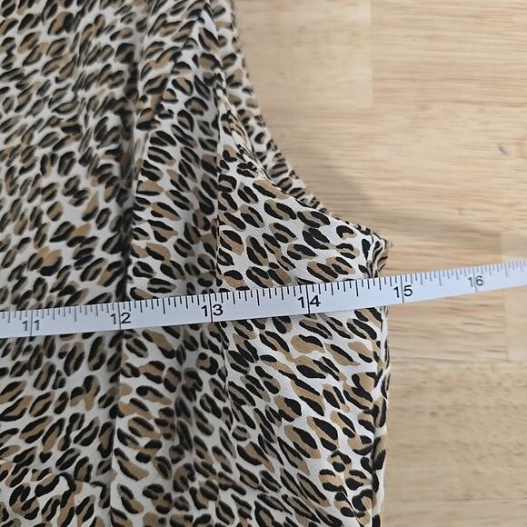 J McLaughlin Sleeveless Ruched Animal Print Sheath Dress Size 4 Fitted Preppy - Picture 5 of 9